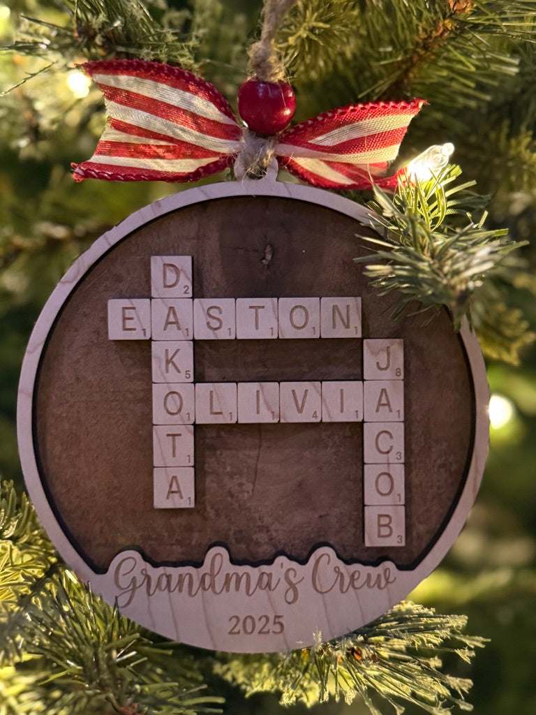Personalized Crossword Ornament