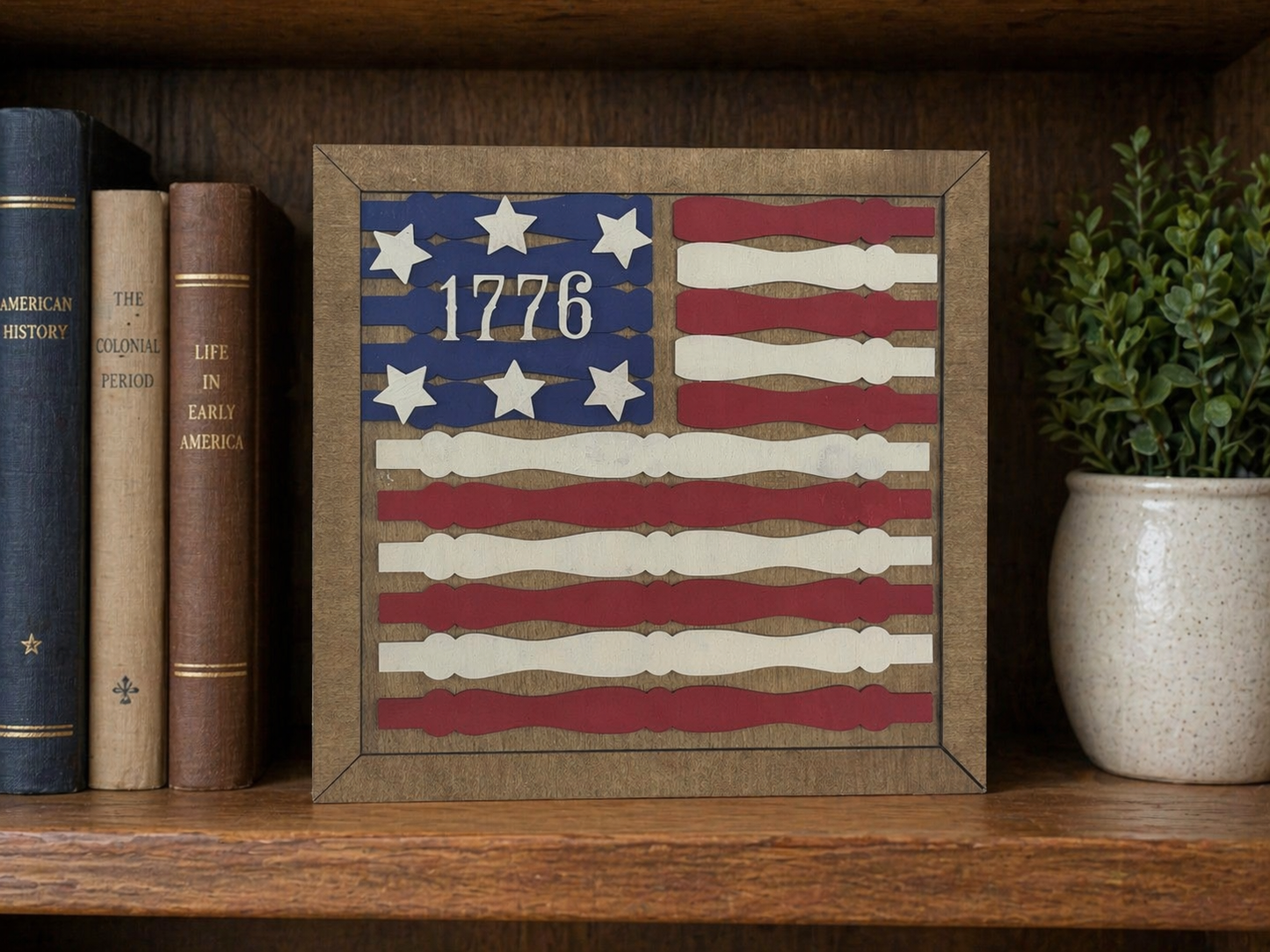 1776 Wooden Flag Frame