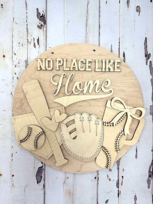 No Place LIke Home Softball Youth Door Hanger Sign