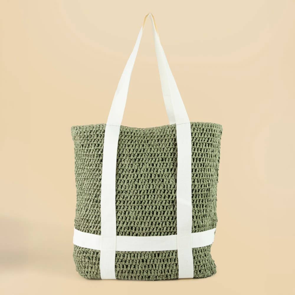 Straw Braided Hat Carrier Tote Bag