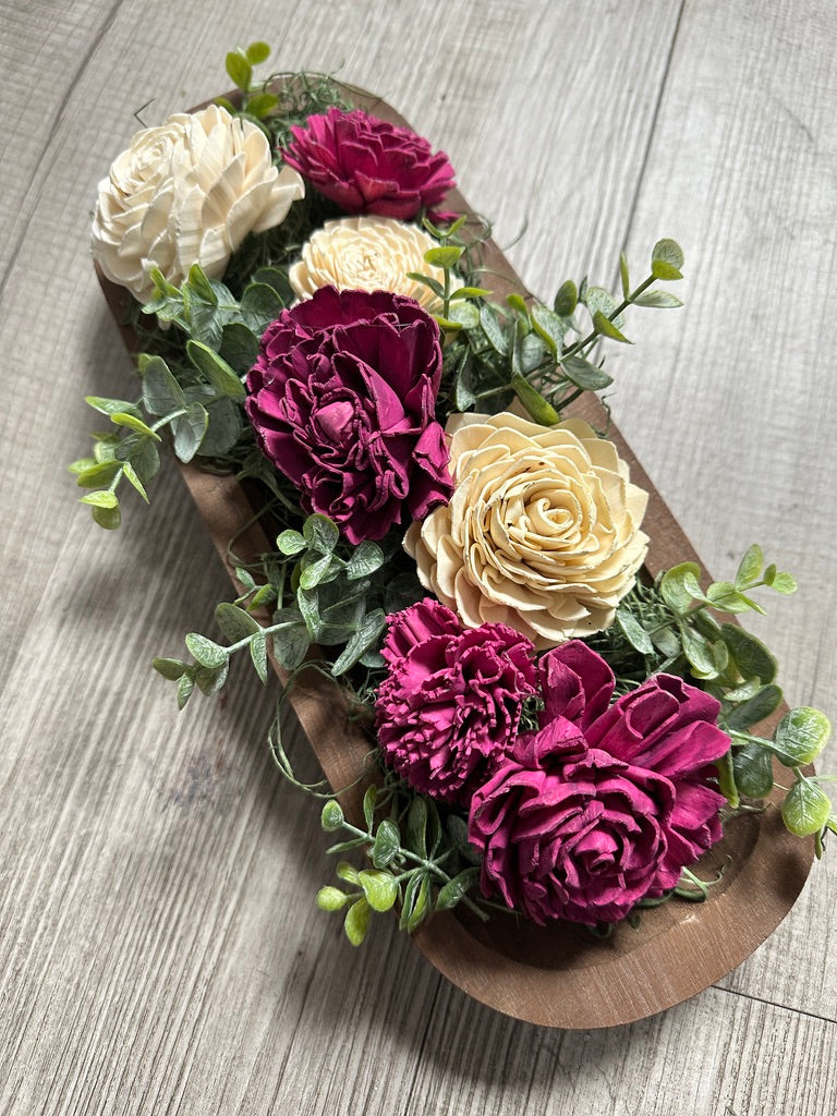 DIY Sola Flower Dough Bowl Arrangement