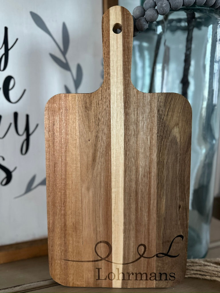 Personalized Charcuterie Board – Custom Last Name Engraving