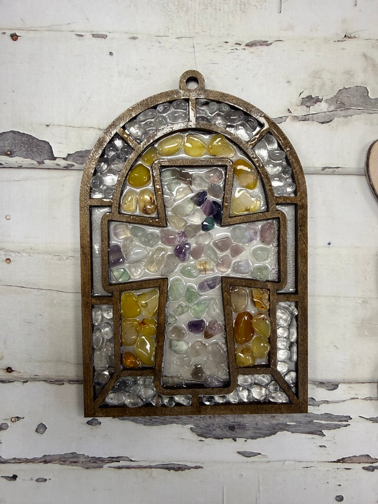 Faux Stained Glass - Cross