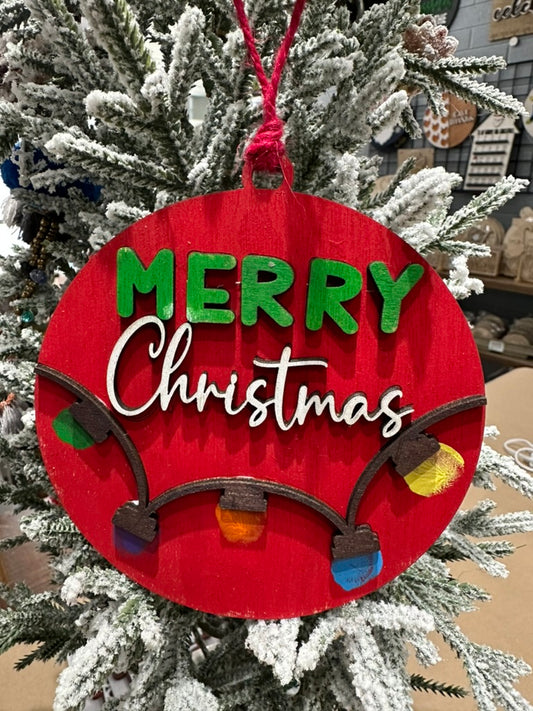 Merry Christmas FIngerprint Ornament - DIY Kit