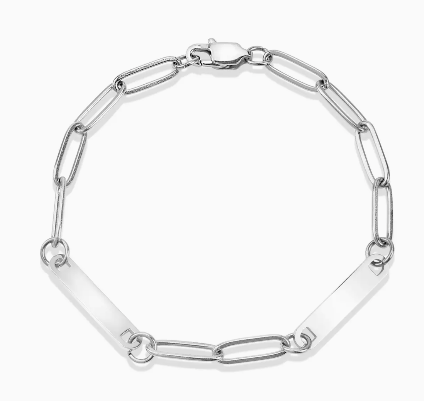 Custom Engraved PaperClip Bar Bracelet