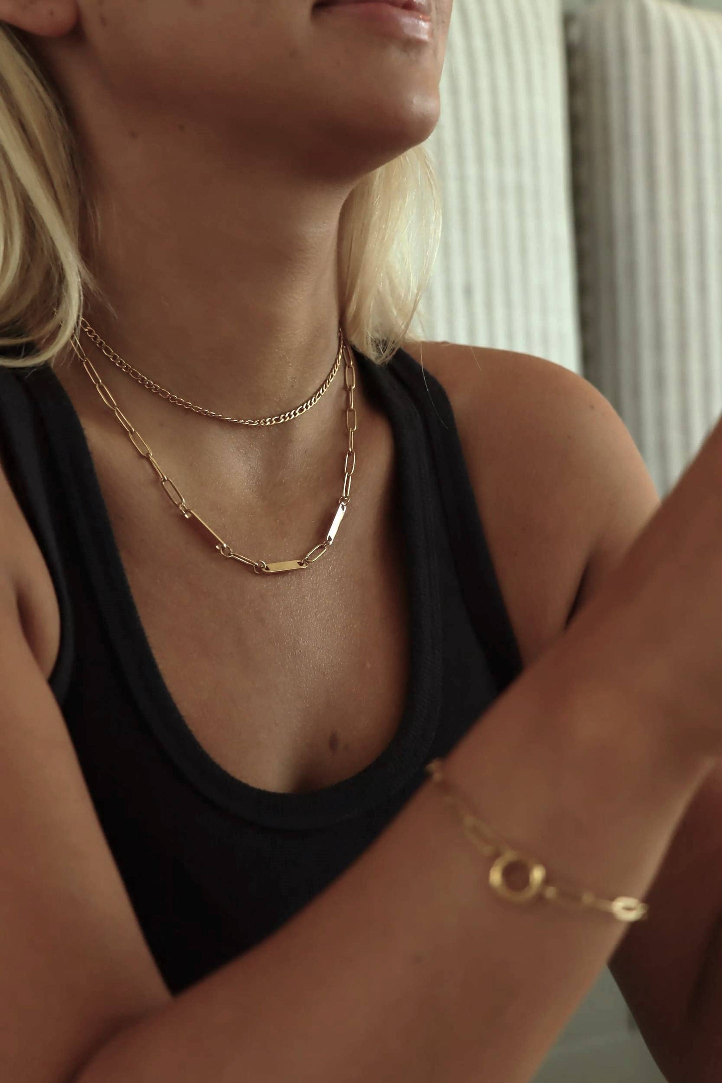 Stainless Steel Engravable Paperclip 3 Bar Necklace