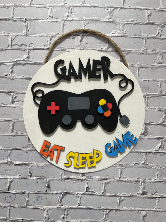 Gamer - Eat Sleep Game Youth Door Hanger