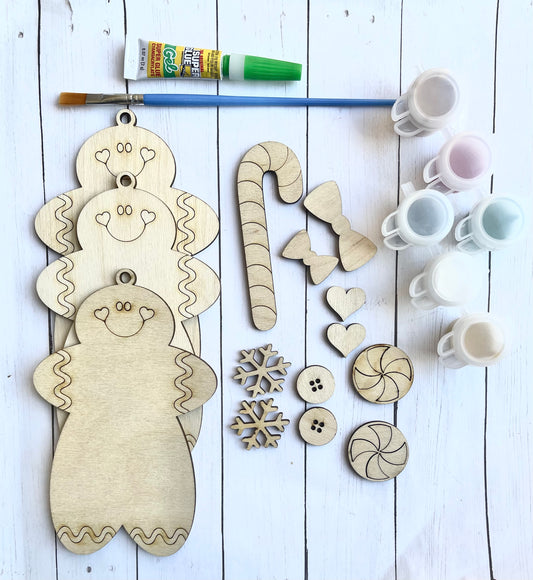 Build a Gingerbread Ornament - Set of 3