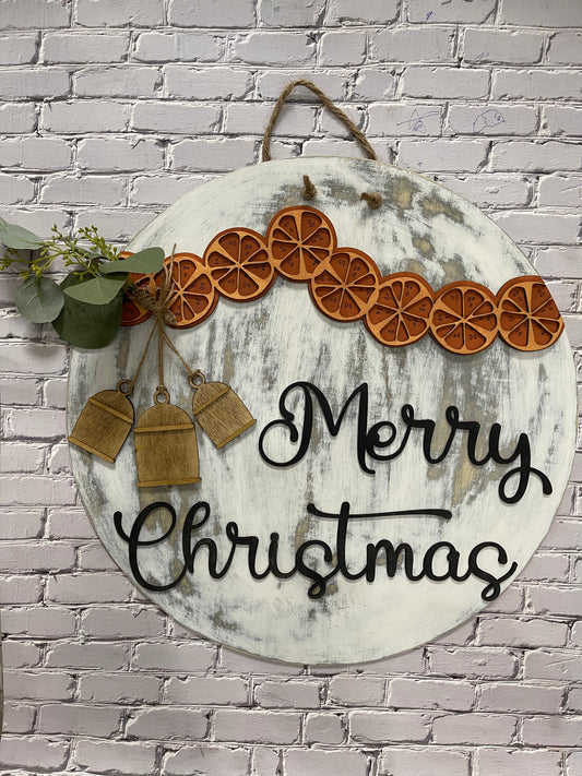 Merry Christmas with Oranges Sign