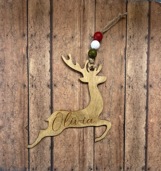 Personalized Reindeer Ornament