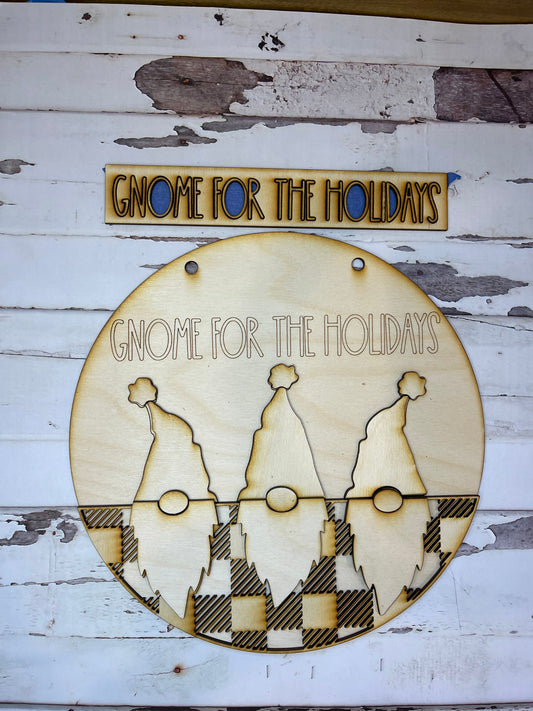 Gnome for the Holidays Door Hanger