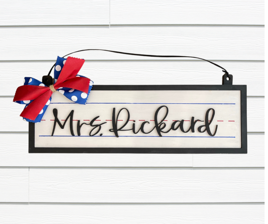 Lined Paper Personalzied Sign