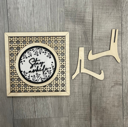 Rattan Interchangeable Frame with Stand