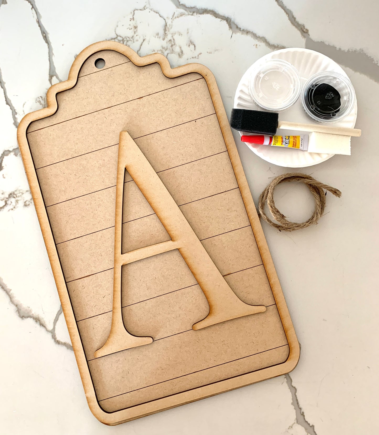 Farmhouse Initial Door Tag