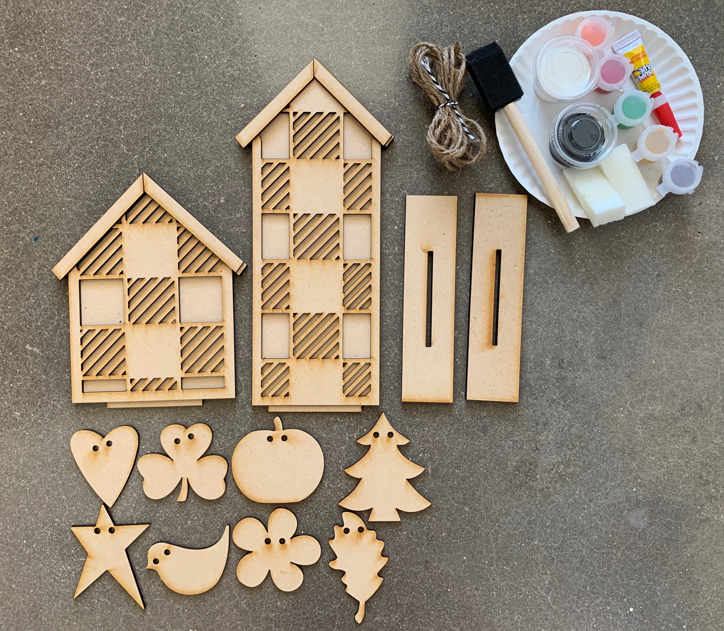 Buffalo Plaid Houses with Seasonal Charms
