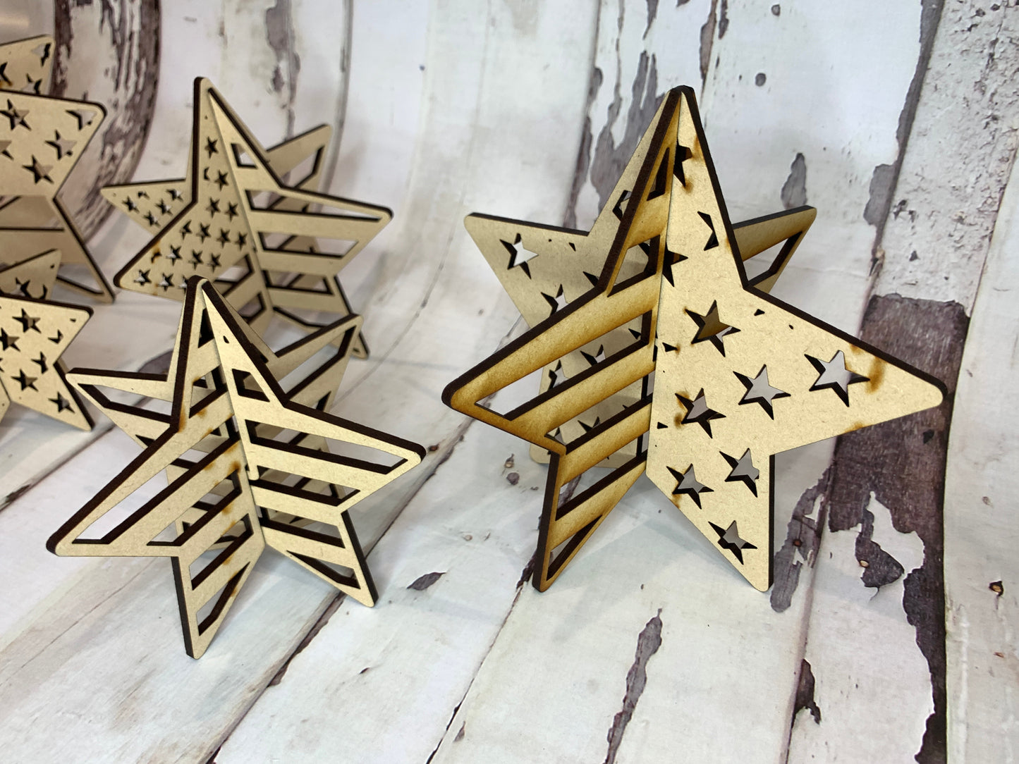 3D Patriotic Stars- Set of 5