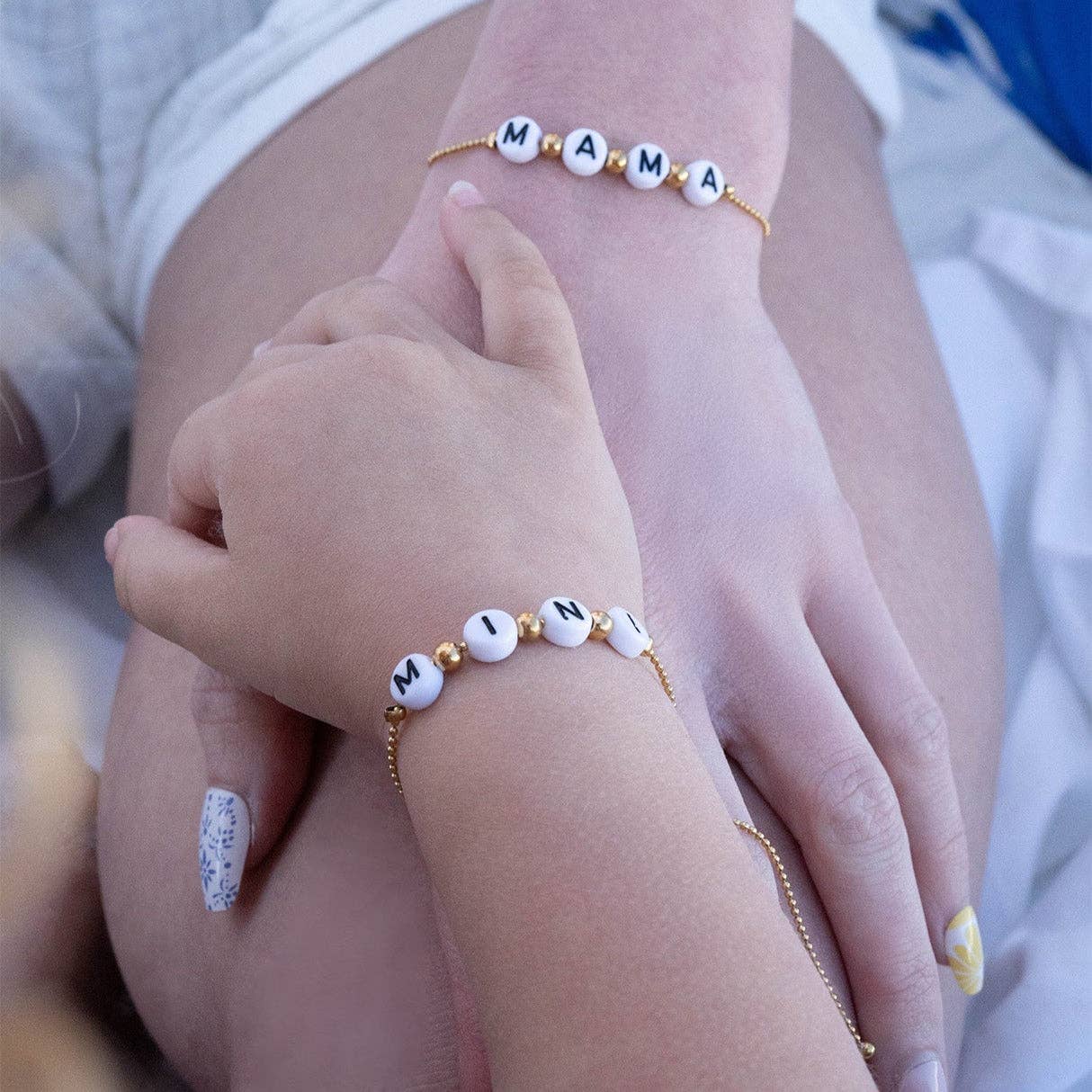 18K Gold PVD Stainless Steel "Mini" Beaded Charm Bracelet