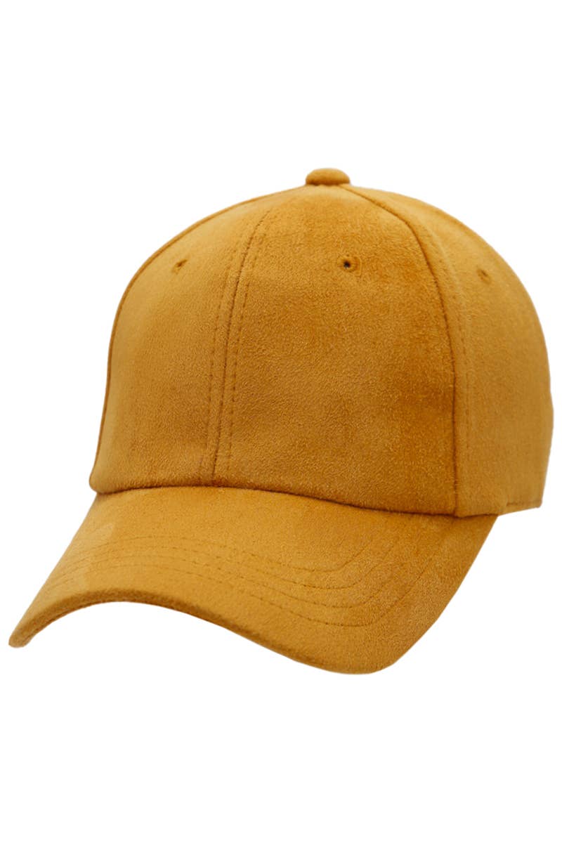 Premium Faux Suede Low Profile Strap Baseball Cap