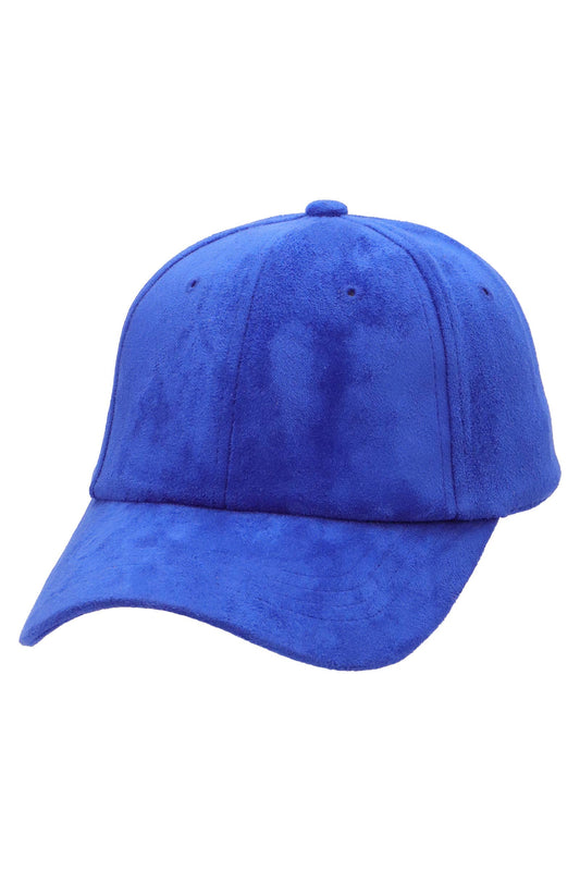 Premium Vegan Suede Strap-back Baseball Cap: ROYAL BLUE / ONE SIZE