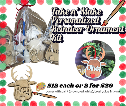 Take & Make Personalized Reindeer Ornament Kit