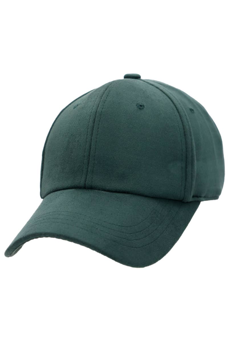 Premium Faux Suede Low Profile Strap Baseball Cap