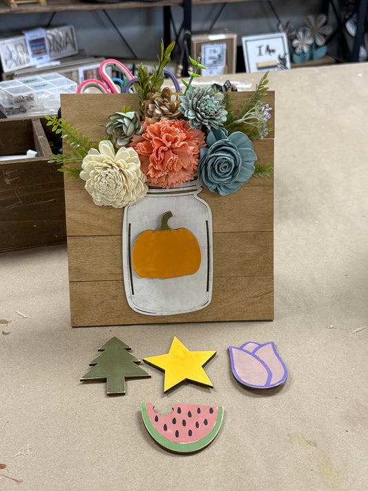 Sola Flower Mason Jar - Interchangeable Season