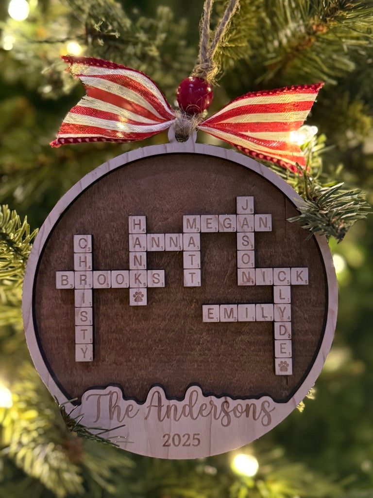 Personalized Crossword Ornament