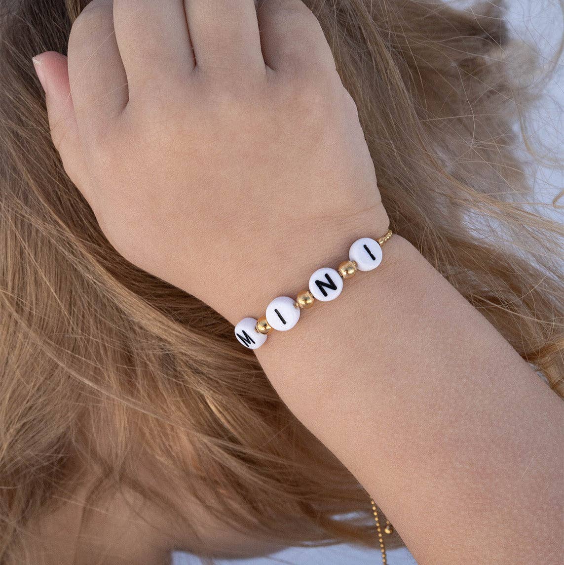 18K Gold PVD Stainless Steel "Mini" Beaded Charm Bracelet