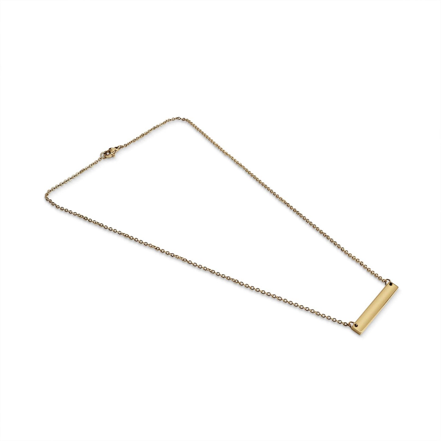 Polished Blank Stainless Steel Bar Necklace