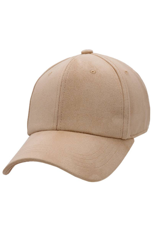 Premium Faux Suede Low Profile Strap Baseball Cap