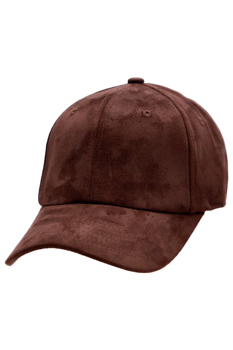 Premium Faux Suede Low Profile Strap Baseball Cap