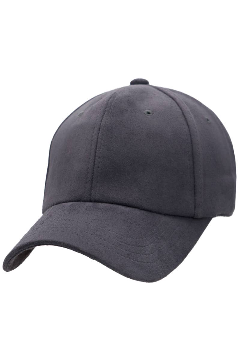 Premium Faux Suede Low Profile Strap Baseball Cap