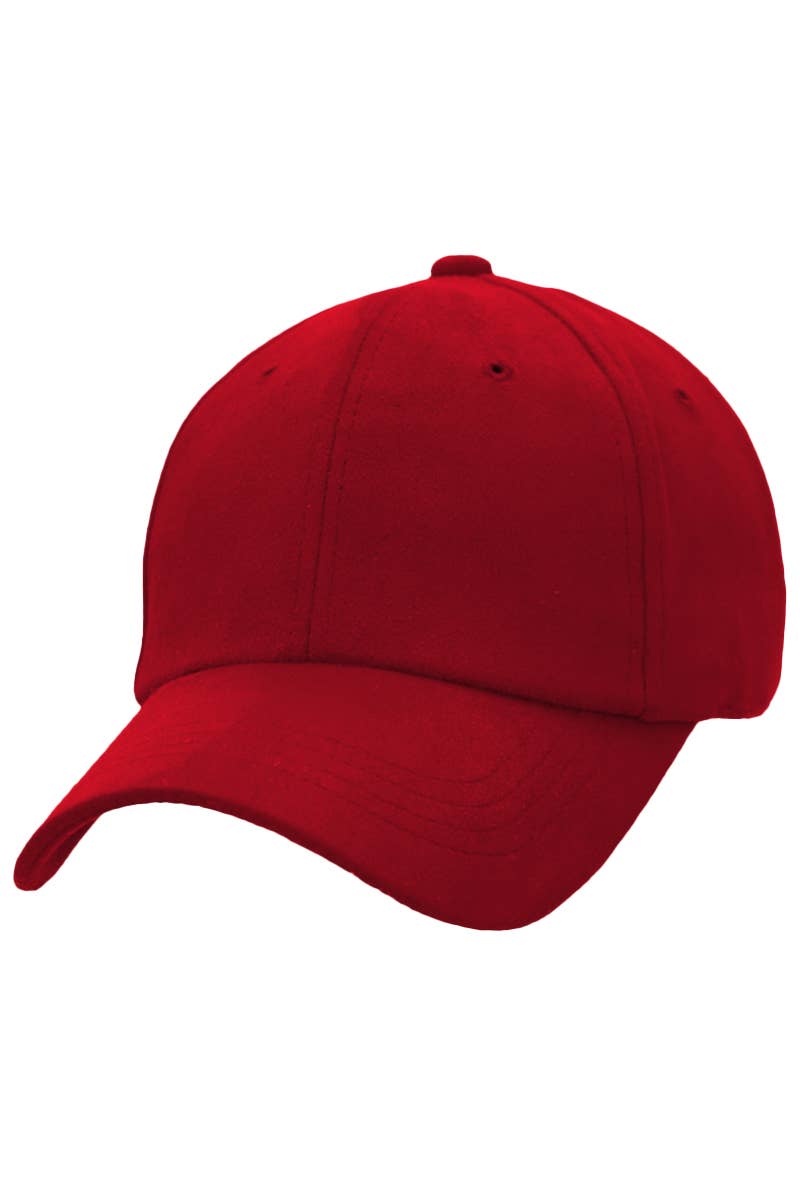 Premium Faux Suede Low Profile Strap Baseball Cap