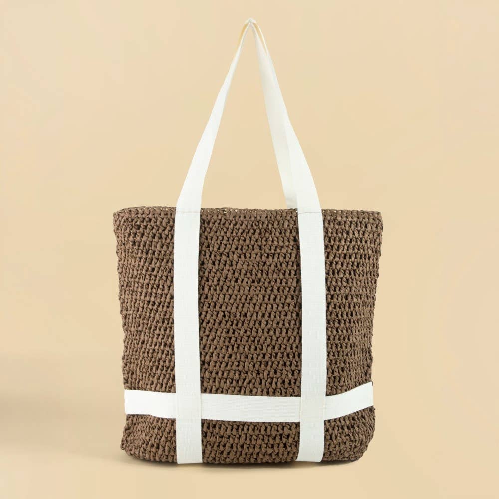 Straw Braided Hat Carrier Tote Bag