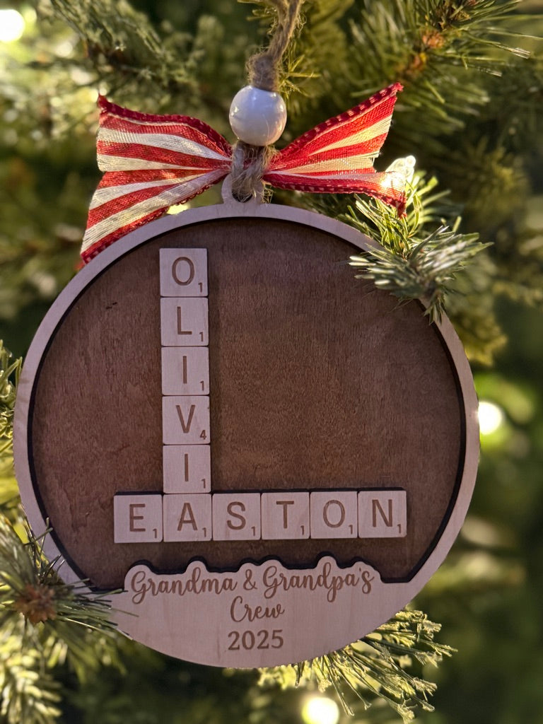 Personalized Crossword Ornament