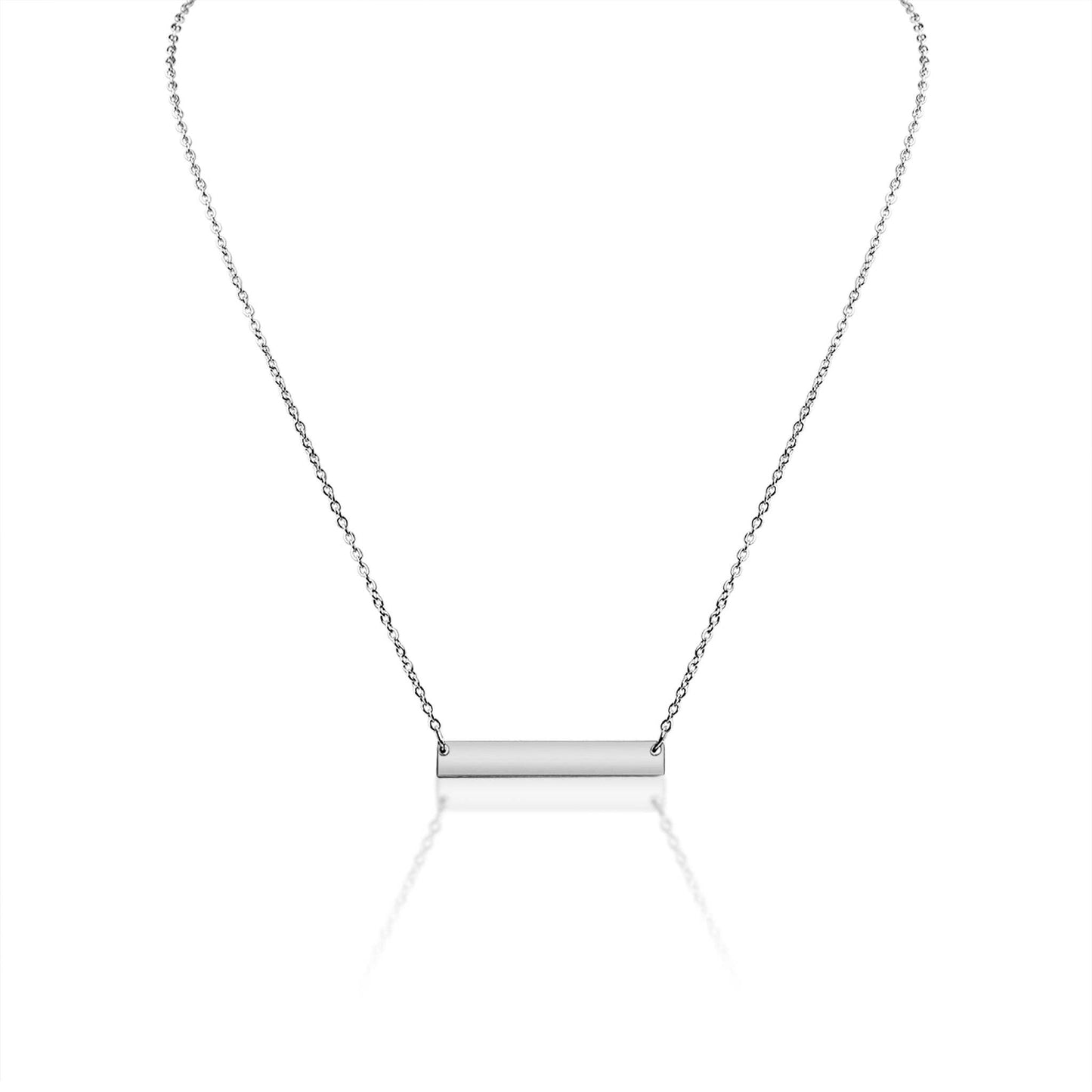 Polished Blank Stainless Steel Bar Necklace