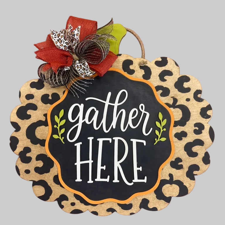 Gather Here Leopard Hanging Pumpkin