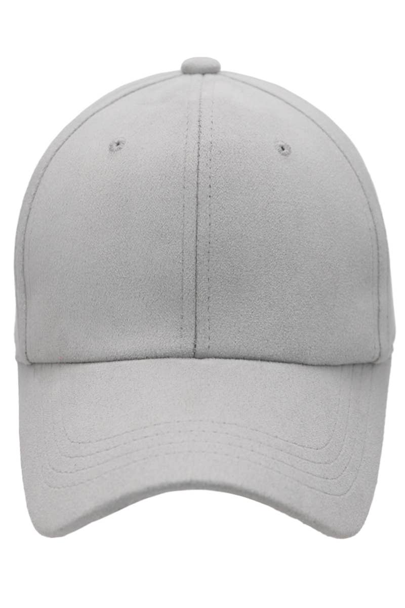 Premium Faux Suede Low Profile Strap Baseball Cap