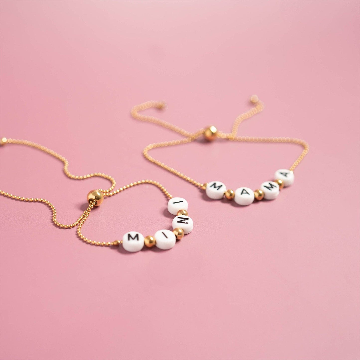 18K Gold PVD Stainless Steel "Mini" Beaded Charm Bracelet