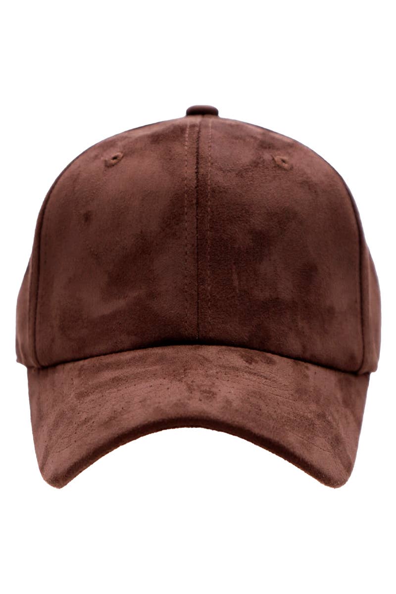 Premium Faux Suede Low Profile Strap Baseball Cap