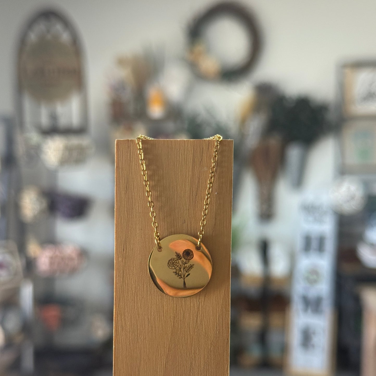 Engraved Circle Necklace