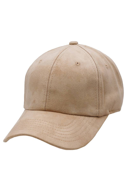 Premium Faux Suede Low Profile Strap Baseball Cap