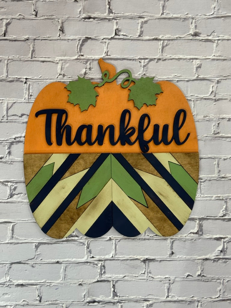 Thankful Barn Quilt Pumpkin