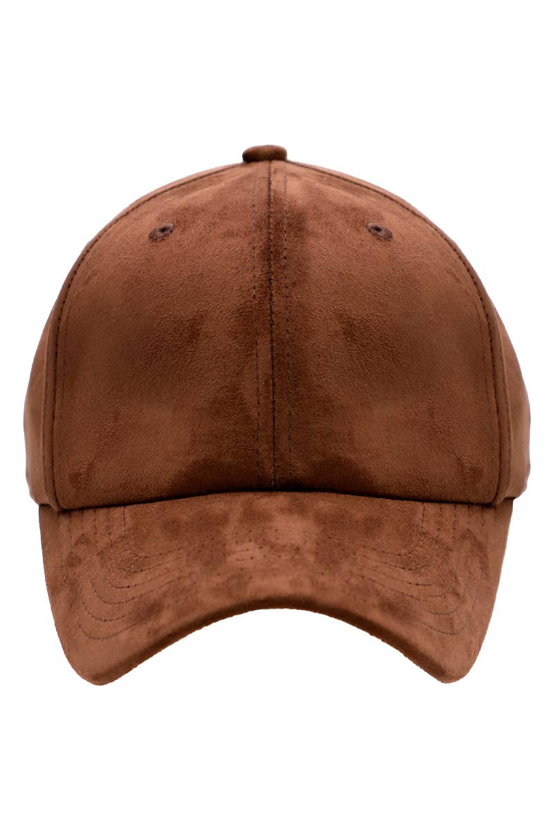 Premium Faux Suede Low Profile Strap Baseball Cap