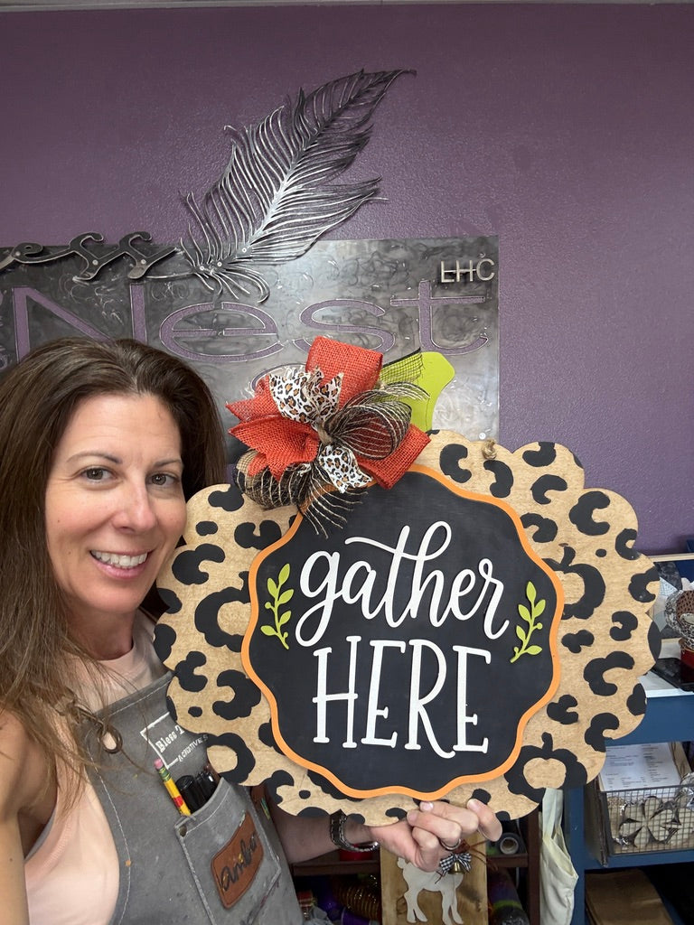 Gather Here Leopard Hanging Pumpkin