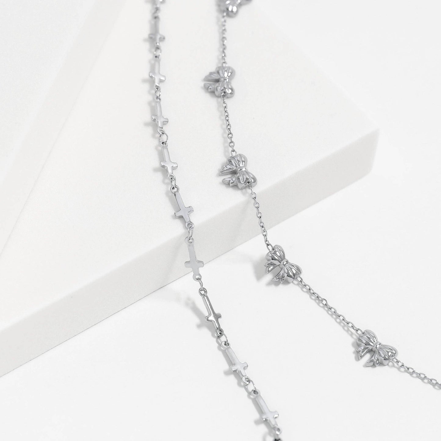 18K Gold PVD Stainless Steel Cross Chain Bracelet