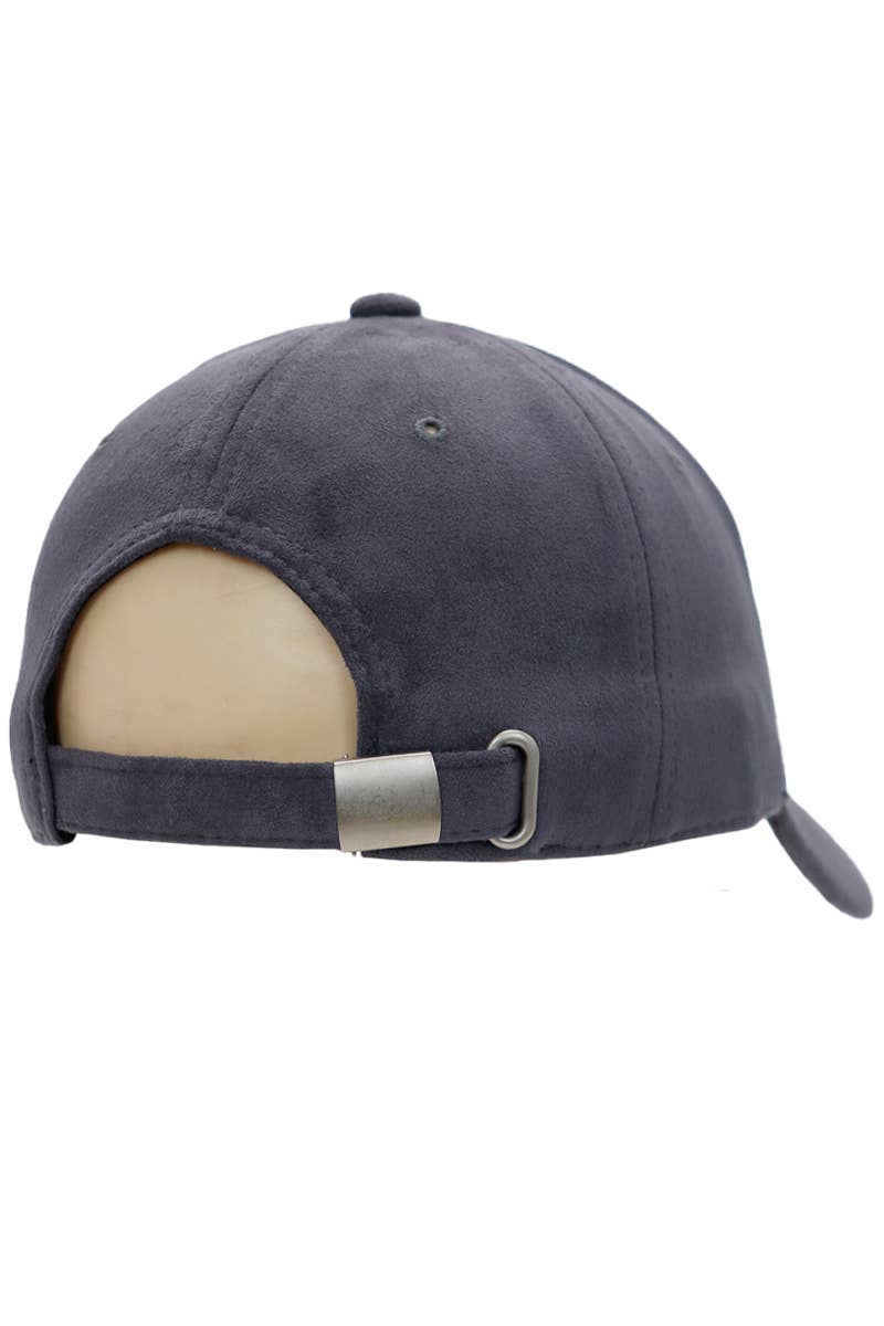 Premium Faux Suede Low Profile Strap Baseball Cap
