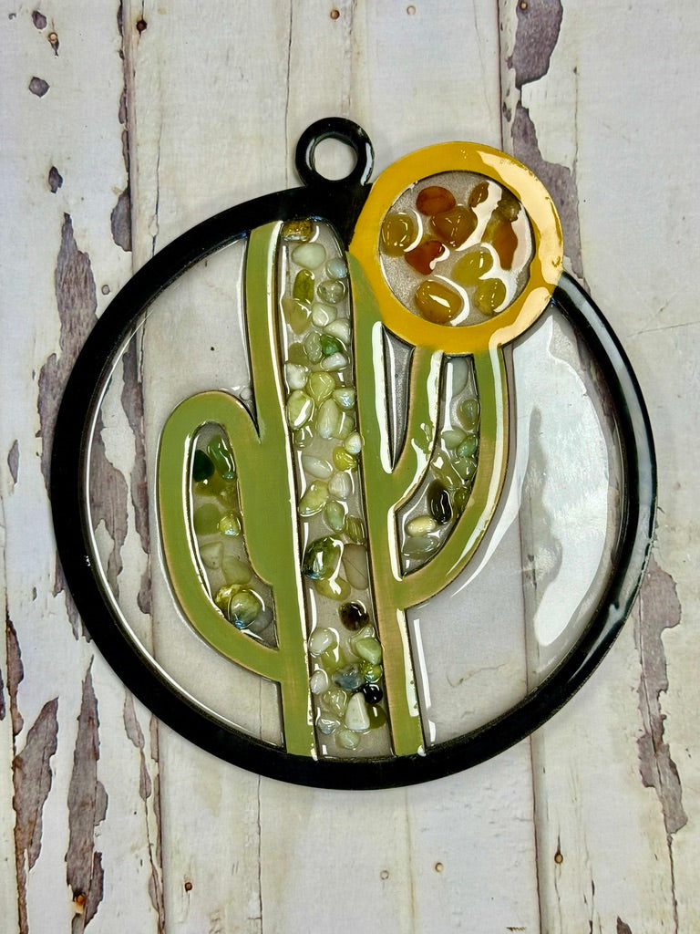 Faux Stained Glass - Cactus