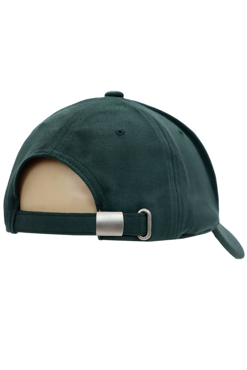 Premium Faux Suede Low Profile Strap Baseball Cap
