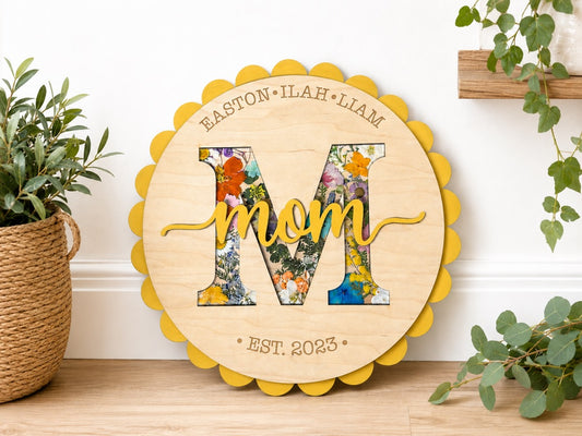 Pressed Flower Custom Sign